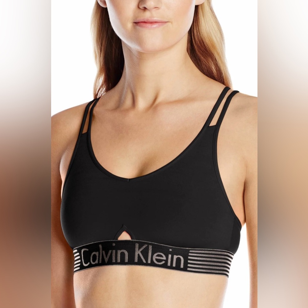 Calvin Klein Black Iron Strength Logo Bralette